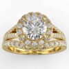 3/4 carat diamond halo wedding semi mount set