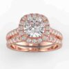diamond halo wedding semi mount set