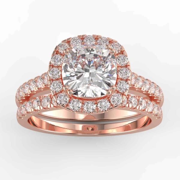 diamond halo wedding semi mount set