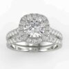 diamond halo wedding semi mount set