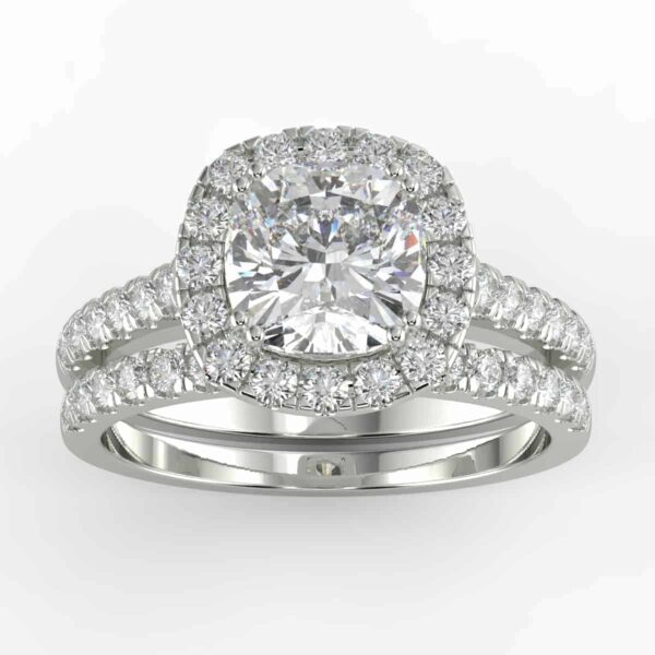 diamond halo wedding semi mount set