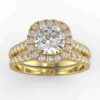 diamond halo wedding semi mount set