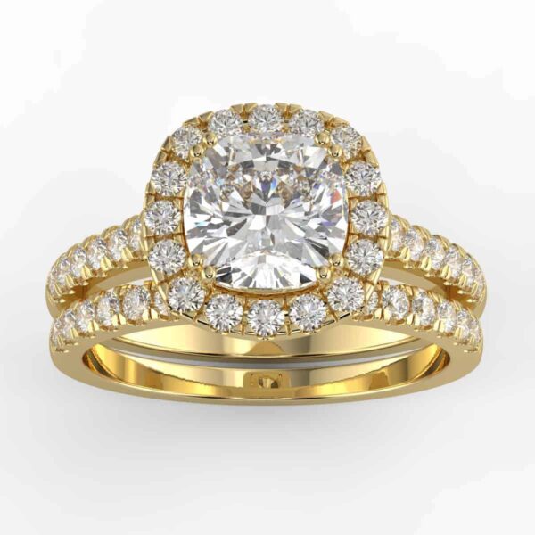 diamond halo wedding semi mount set