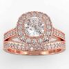 3/4 carat diamond halo wedding semi mount set