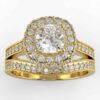 3/4 carat diamond halo wedding semi mount set