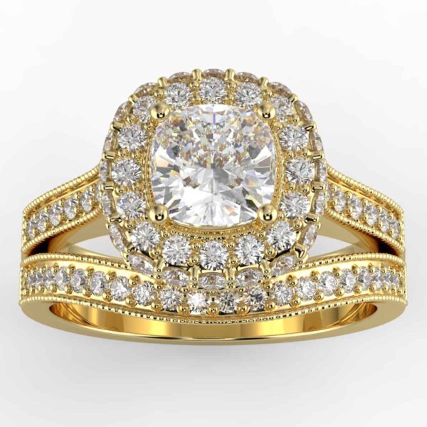 3/4 carat diamond halo wedding semi mount set