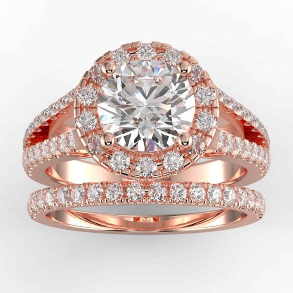 3/4 carat diamond halo wedding semi mount