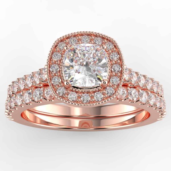 5/8 carat diamond halo wedding semi mount set