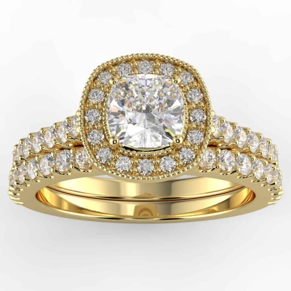 5/8 carat diamond halo wedding semi mount set