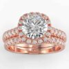 1 carat diamond halo bridal semi mount set