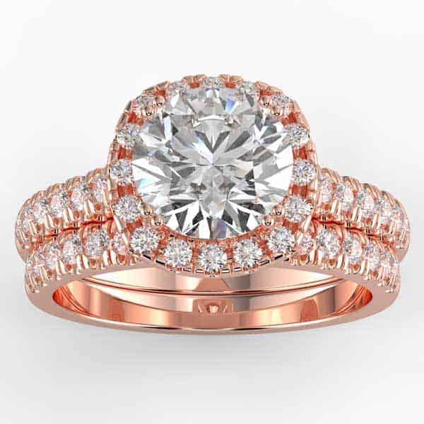 1 carat diamond halo bridal semi mount set
