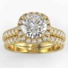 1 carat diamond halo bridal semi mount set