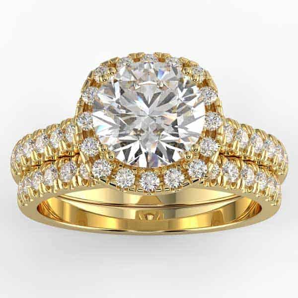 1 carat diamond halo bridal semi mount set