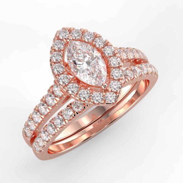 1 1/5 carat halo bridal set *with center diamond*