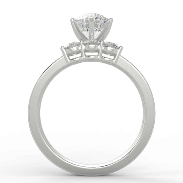 diamond three stone wedding semi mount set