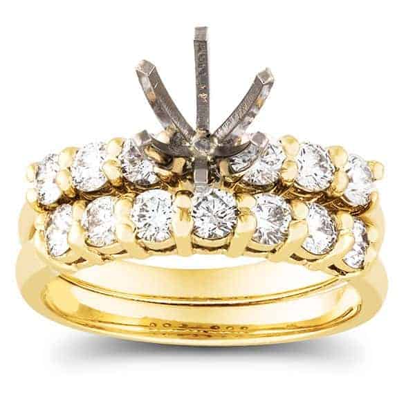 1 1/10 carat diamond wedding semi mount set
