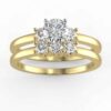 diamond three stone wedding semi mount set