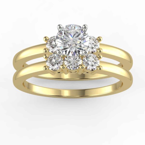 diamond three stone wedding semi mount set