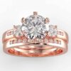 1/2 carat diamond three stone wedding semi mount set