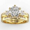 1/2 carat diamond three stone wedding semi mount set