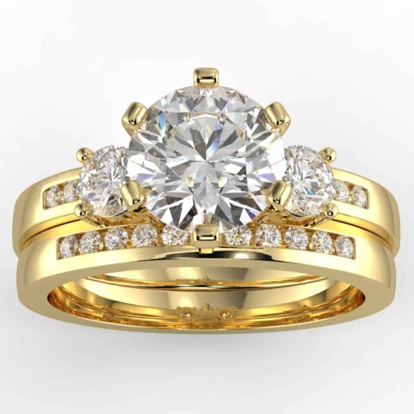 1/2 carat diamond three stone wedding semi mount set