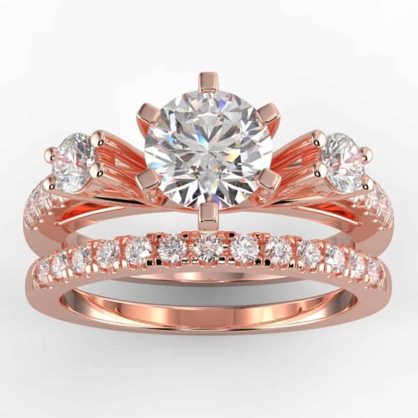 7/8 carat diamond 3 stone bridal semi mount set