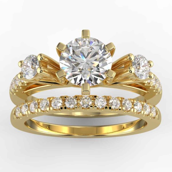7/8 carat diamond 3 stone bridal semi mount set
