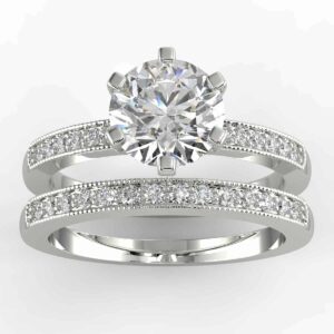 1/3ct wedding semi mount set