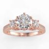 three stone diamond ring mount 1/3 carat