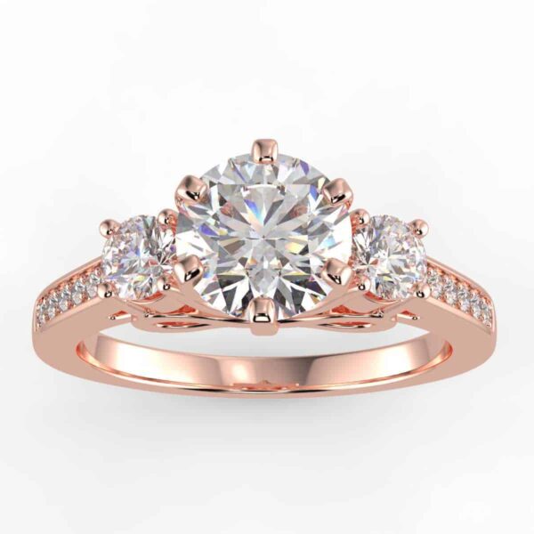 three stone diamond ring mount 1/3 carat