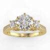 three stone diamond ring mount 1/3 carat