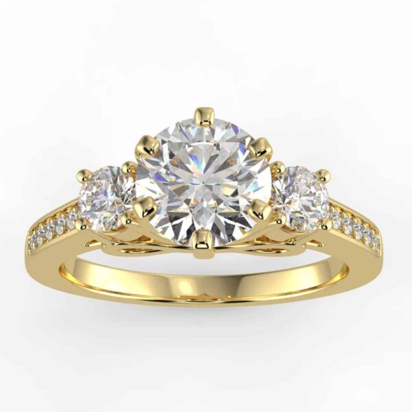 three stone diamond ring mount 1/3 carat