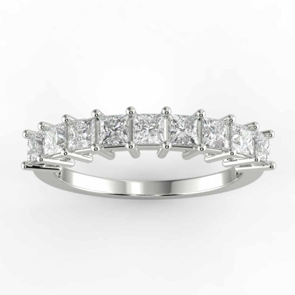 3/4ct 9 stone princess diamond anniversary ring