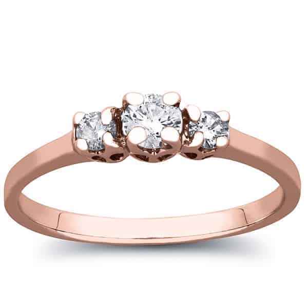 3 stone diamond ring 1/3 ct