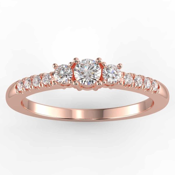3 stone diamond ring 1/5 ct