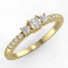 3 stone diamond ring 1/5 ct