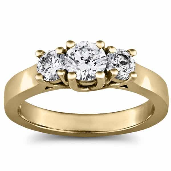 three stone diamond ring 5/8 ct