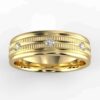 bezel milgrain men's band in 14k gold