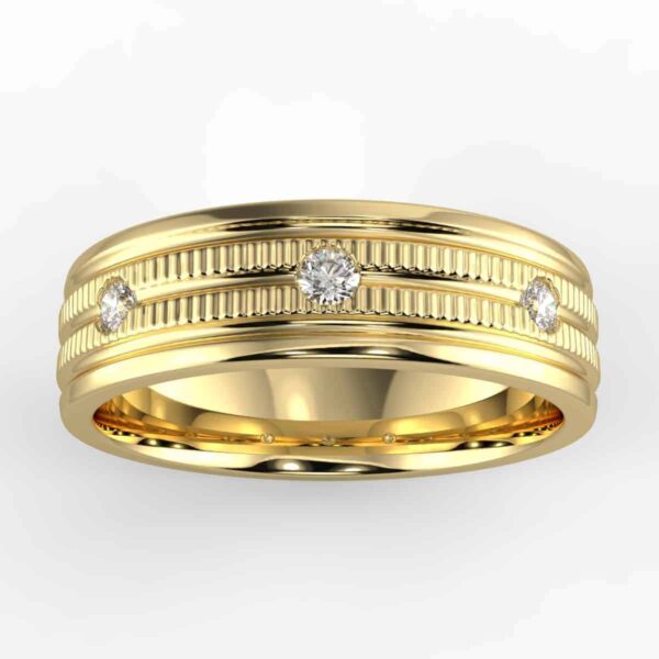 bezel milgrain men's band in 14k gold