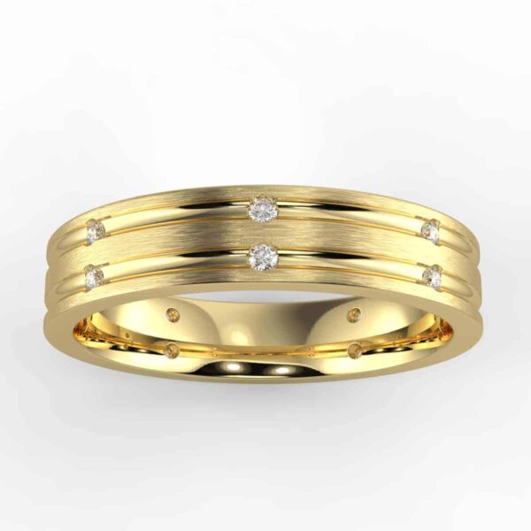 bezel men's band in 14k gold