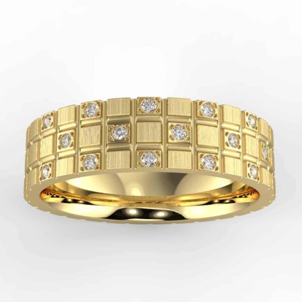 1/4ct bezel fancy men's band in 14k gold