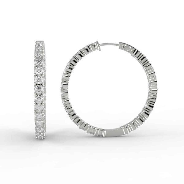 5 carat diamond hoop earrings