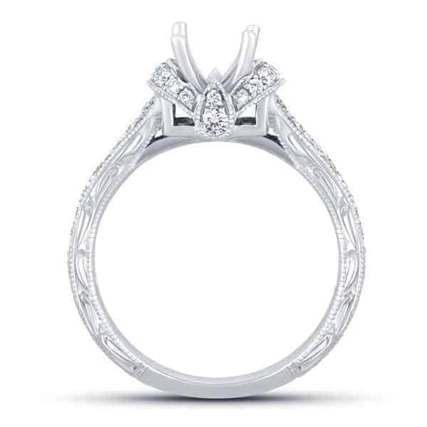 1/2 carat diamond semi mount in 14k gold