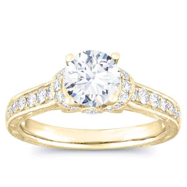 1/2 carat diamond semi mount in 14k gold