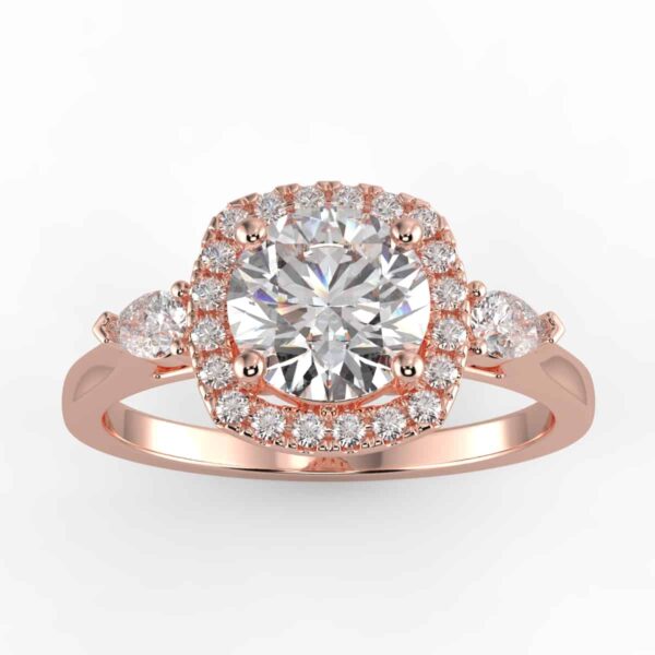 1/4 carat diamond halo semi mount