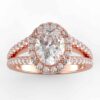 1/2 carat oval diamond halo semi mount in your choice of metal.