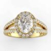 1/2 carat oval diamond halo semi mount in your choice of metal.