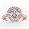 3/8 carat diamond halo semi mount in your choice of metal.