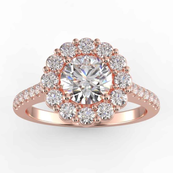 3/8 carat diamond halo semi mount in your choice of metal.