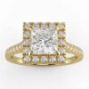 certified 1 carat halo engagement ring in 14k gold